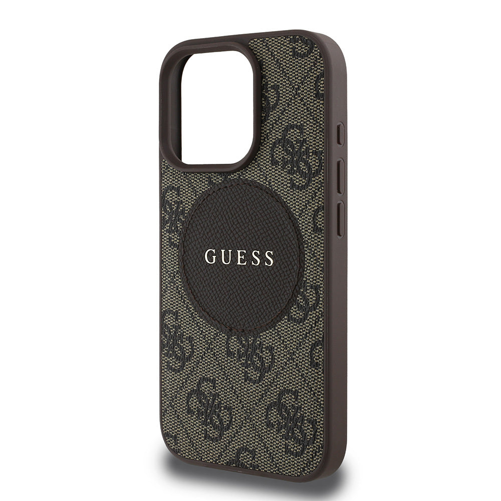 iPhone 15 Pro Max Kılıf Guess Orjinal Lisanslı M-safe Şarj Özellikli Yazı Logolu Circle Classic Kılıf