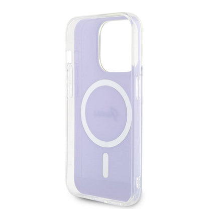 iPhone 15 Pro Max Kılıf Guess Orjinal Lisanslı M-safe Şarj Özellikli Yazı Logolu Iridescent Kılıf