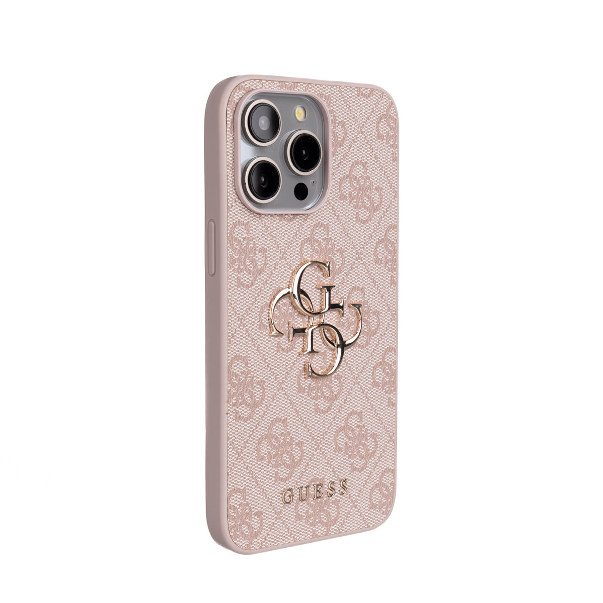 Apple iPhone 15 Pro Max Kılıf Guess Orjinal Lisanslı PU Deri 4G Büyük Metal Logolu Çapraz Vücut Askılı Kapak Siyah
