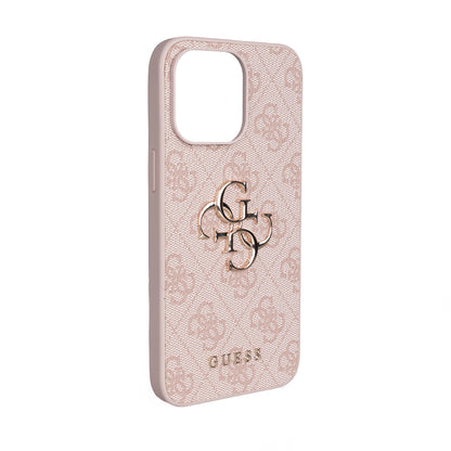 iPhone 15 Pro Max Kılıf Guess Orjinal Lisanslı PU Deri 4G Büyük Metal Logolu Çapraz Vücut Askılı Kılıf