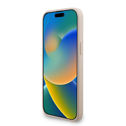 iPhone 15 Pro Max Kılıf Guess Orjinal Lisanslı PU Deri Bilek Askı İpli Metal Büyük 4G ve Yazı Logolu Kılıf