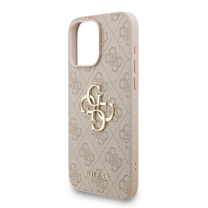 iPhone 15 Pro Max Kılıf Guess Orjinal Lisanslı PU Deri Bilek Askı İpli Metal Büyük 4G ve Yazı Logolu Kılıf