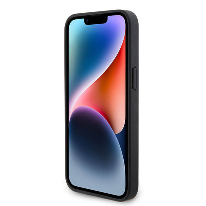 iPhone 15 Pro Max Kılıf Guess Orjinal Lisanslı PU Deri Taşlı Üçgen Logo 4G Desenli Strass Kılıf