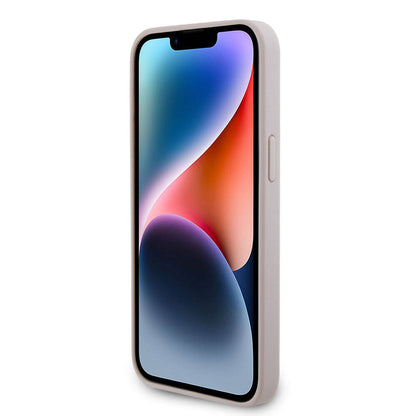 iPhone 15 Pro Max Kılıf Guess Orjinal Lisanslı PU Deri Taşlı Üçgen Logo 4G Desenli Strass Kılıf