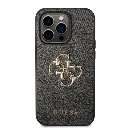 iPhone 15 Pro Max Kılıf Guess Orjinal Lisanslı PU Deri Yazı ve 4G Metal Logolu Desenli Kılıf
