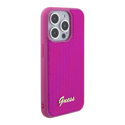 iPhone 15 Pro Max Kılıf Guess Orjinal Lisanslı Pullu Arka Yüzey Metal Yazı Logolu Sequin Script Kılıf