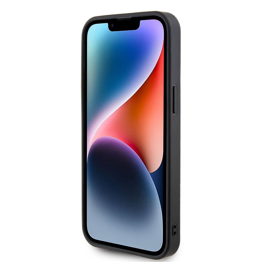 iPhone 15 Pro Max Kılıf Guess Orjinal Lisanslı Taşlı Arka Yüzey Metal Yazı Logolu Kılıf