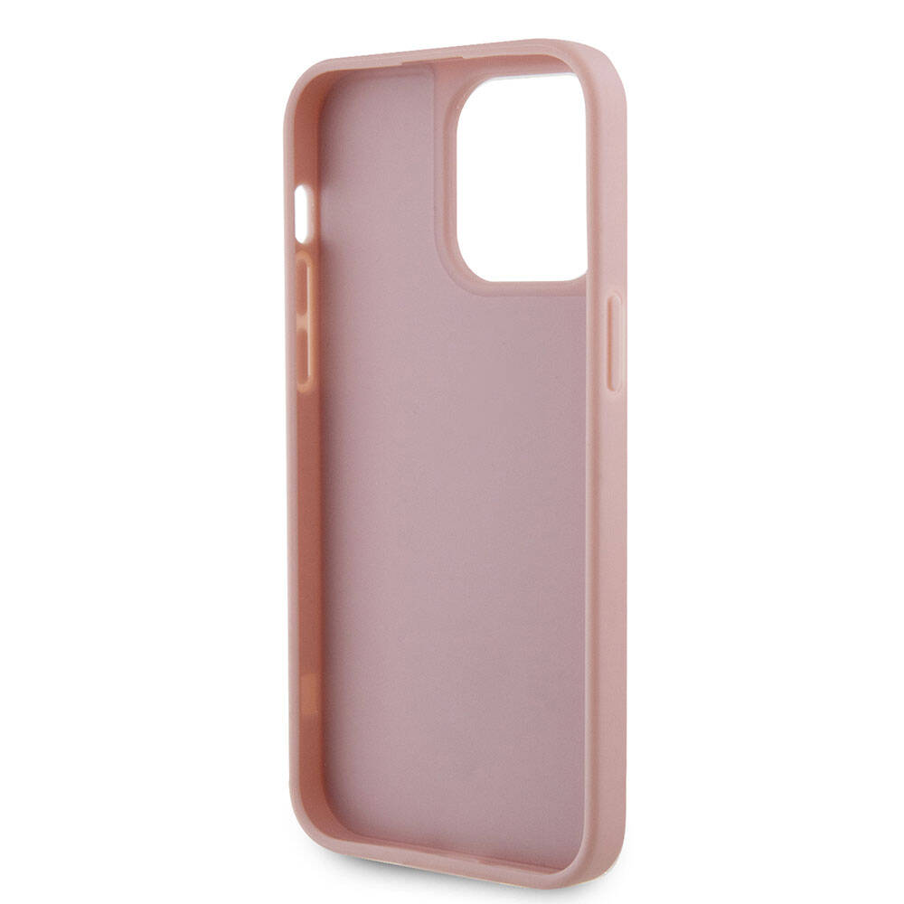 iPhone 15 Pro Max Kılıf Guess Orjinal Lisanslı Taşlı Arka Yüzey Üçgen Logolu Kılıf