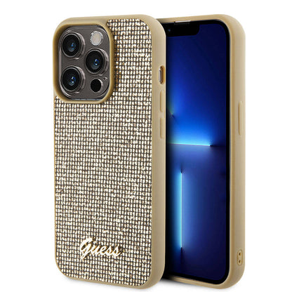 iPhone 15 Pro Max Kılıf Guess Orjinal Lisanslı Yazı Logolu Disco Script Metal Kılıf