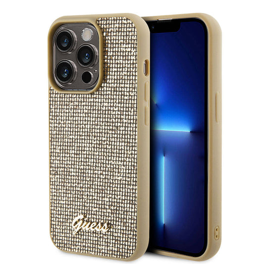 iPhone 15 Pro Max Kılıf Guess Orjinal Lisanslı Yazı Logolu Disco Script Metal Kılıf