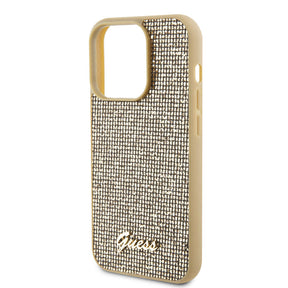 Apple iPhone 15 Pro Max Kılıf Guess Orjinal Lisanslı Yazı Logolu Disco Script Metal Kapak