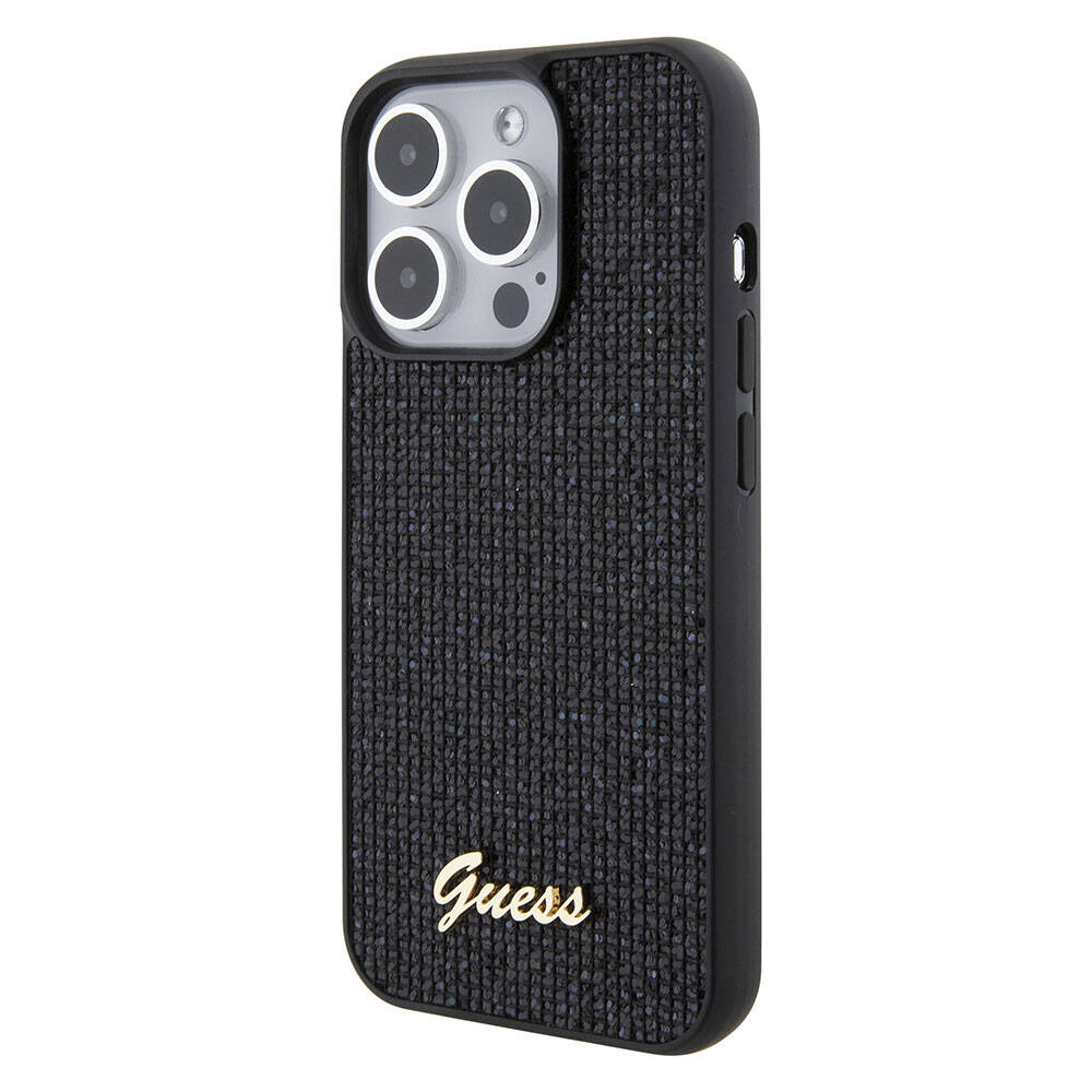 Apple iPhone 15 Pro Kılıf Guess Orjinal Lisanslı Yazı Logolu Disco Script Metal Kapak