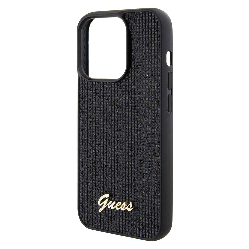 Apple iPhone 15 Pro Max Kılıf Guess Orjinal Lisanslı Yazı Logolu Disco Script Metal Kapak