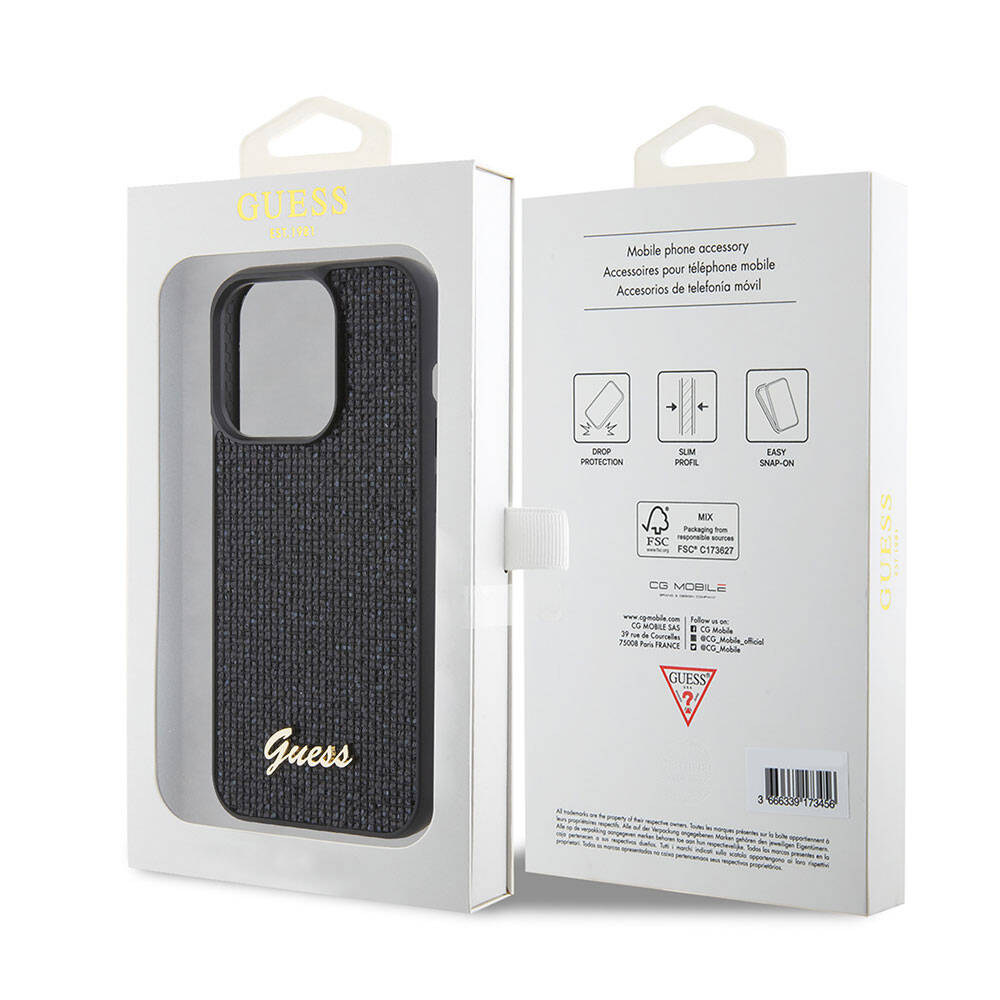 iPhone 15 Pro Max Kılıf Guess Orjinal Lisanslı Yazı Logolu Disco Script Metal Kılıf