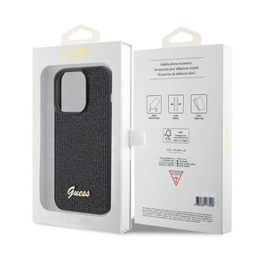 Apple iPhone 15 Pro Kılıf Guess Orjinal Lisanslı Yazı Logolu Disco Script Metal Kapak