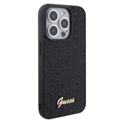 iPhone 15 Pro Max Kılıf Guess Orjinal Lisanslı Yazı Logolu Disco Script Metal Kılıf