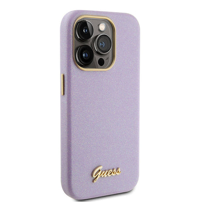 iPhone 15 Pro Max Kılıf Guess Orjinal Lisanslı Yazı Logolu Glitter Glossy Script Kılıf