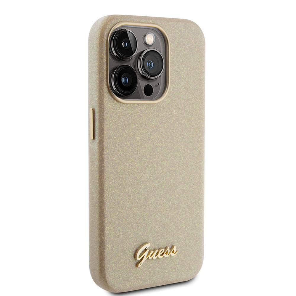 iPhone 15 Pro Max Kılıf Guess Orjinal Lisanslı Yazı Logolu Glitter Glossy Script Kılıf