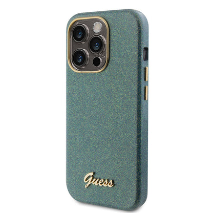 iPhone 15 Pro Max Kılıf Guess Orjinal Lisanslı Yazı Logolu Glitter Glossy Script Kılıf