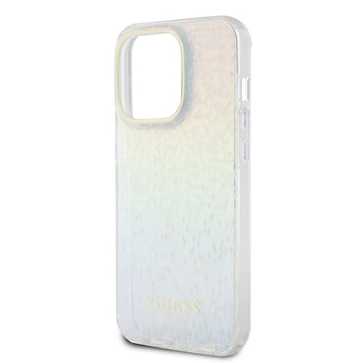 Apple iPhone 15 Pro Max Kılıf Guess Orjinal Lisanslı Yazı Logolu Mirror Disco Kapak Colorful