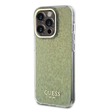 iPhone 15 Pro Max Kılıf Guess Orjinal Lisanslı Yazı Logolu Mirror Disco Kılıf