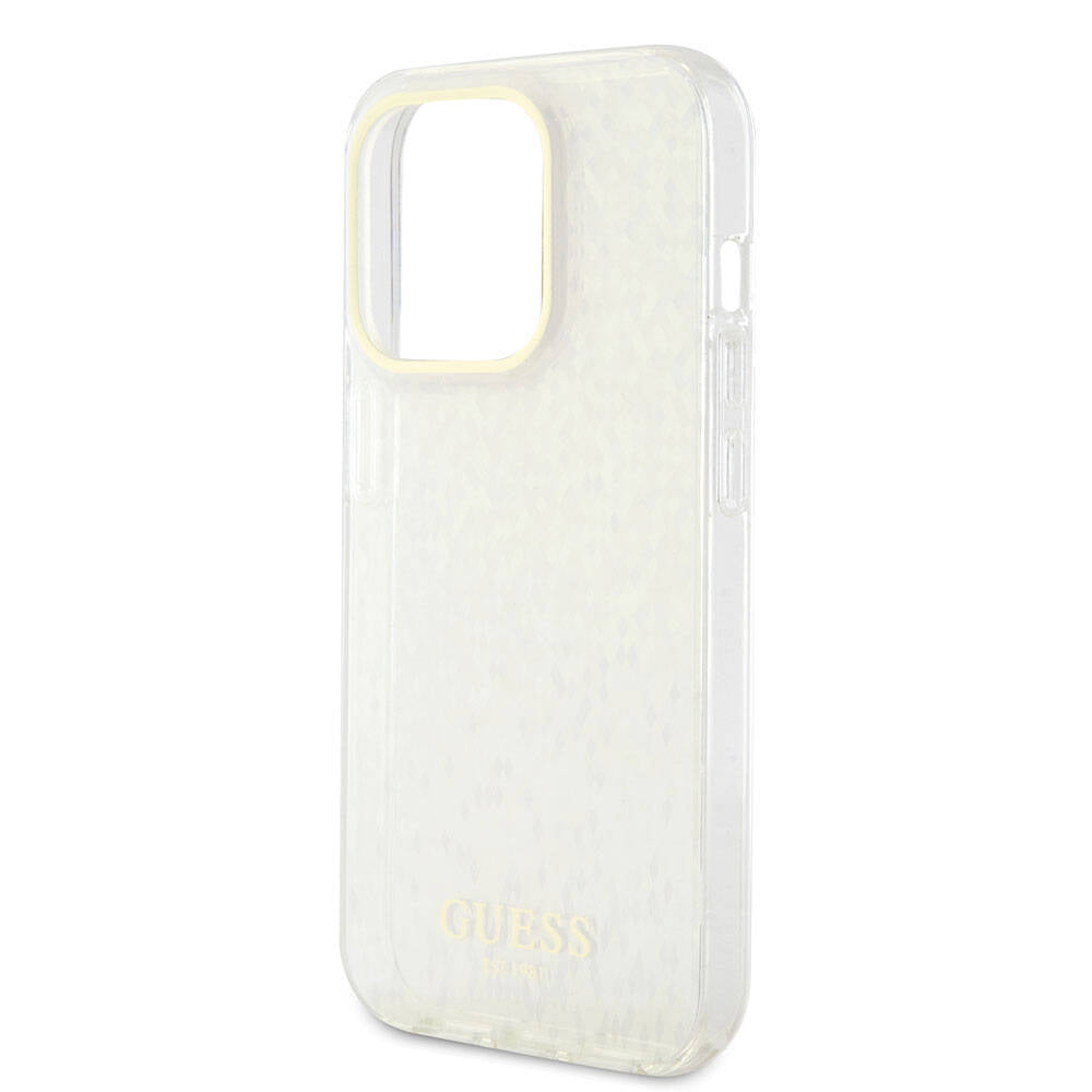 Apple iPhone 15 Pro Max Kılıf Guess Orjinal Lisanslı Yazı Logolu Mirror Disco Kapak Colorful