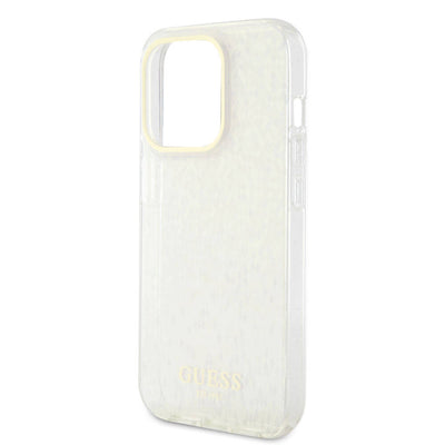 Apple iPhone 15 Pro Max Kılıf Guess Orjinal Lisanslı Yazı Logolu Mirror Disco Kapak Colorful