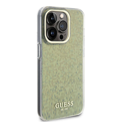 iPhone 15 Pro Max Kılıf Guess Orjinal Lisanslı Yazı Logolu Mirror Disco Kılıf