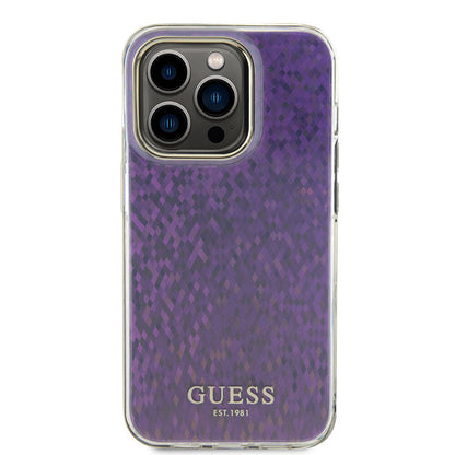 iPhone 15 Pro Max Kılıf Guess Orjinal Lisanslı Yazı Logolu Mirror Disco Kılıf