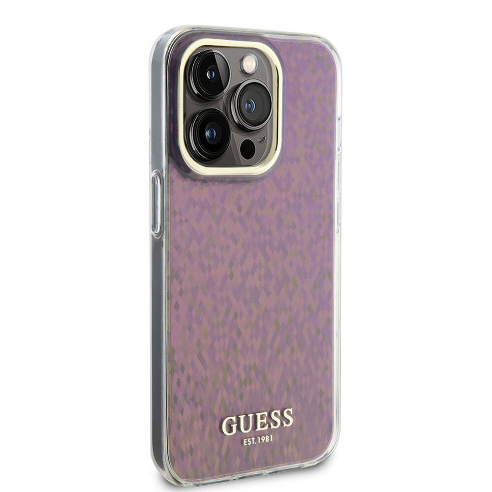 iPhone 15 Pro Max Kılıf Guess Orjinal Lisanslı Yazı Logolu Mirror Disco Kılıf