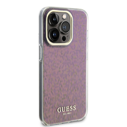 iPhone 15 Pro Max Kılıf Guess Orjinal Lisanslı Yazı Logolu Mirror Disco Kılıf