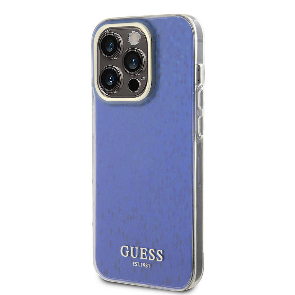Apple iPhone 15 Pro Max Kılıf Guess Orjinal Lisanslı Yazı Logolu Mirror Disco Kapak Colorful