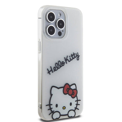iPhone 15 Pro Max Kılıf Hello Kitty Orjinal Lisanslı Askılı Yazı ve İkonik Logolu Daydreaming Kılıf