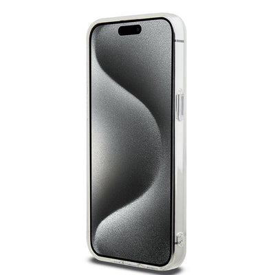 Apple iPhone 15 Pro Max Kılıf Hello Kitty Orjinal Lisanslı Askılı Yazı ve İkonik Logolu Daydreaming Kapak Beyaz