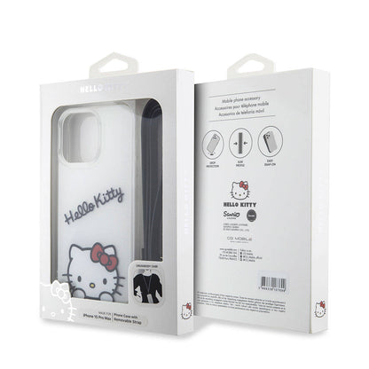 iPhone 15 Pro Max Kılıf Hello Kitty Orjinal Lisanslı Askılı Yazı ve İkonik Logolu Daydreaming Kılıf