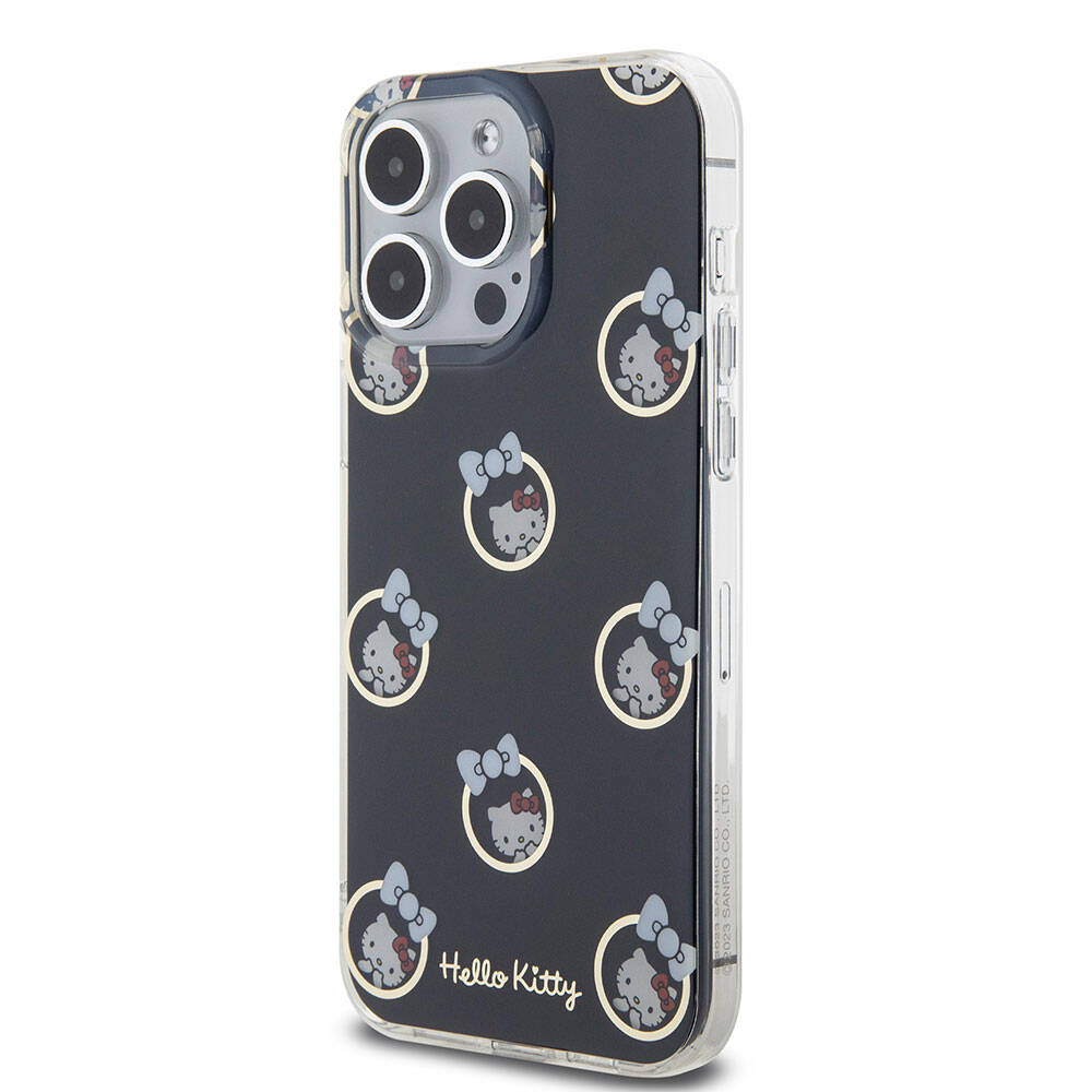 iPhone 15 Pro Max Kılıf Hello Kitty Orjinal Lisanslı Elektroplating Kaplama Kabarcık Baskılı Kılıf