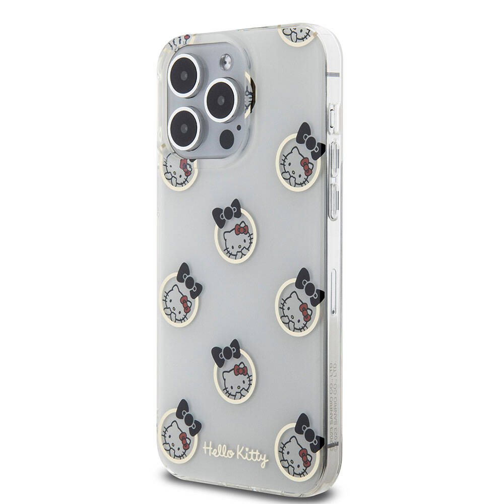 iPhone 15 Pro Max Kılıf Hello Kitty Orjinal Lisanslı Elektroplating Kaplama Kabarcık Baskılı Kılıf