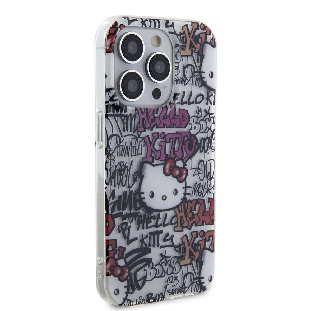 iPhone 15 Pro Max Kılıf Hello Kitty Orjinal Lisanslı İkonik Logolu Etiket Graffiti Kılıf