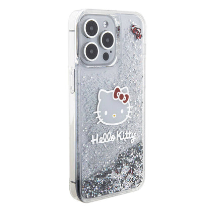iPhone 15 Pro Max Kılıf Hello Kitty Orjinal Lisanslı İkonik Sıvılı Glitter Kılıf
