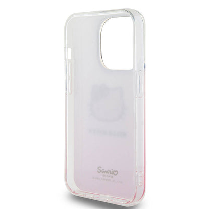 iPhone 15 Pro Max Kılıf Hello Kitty Orjinal Lisanslı Yazı ve İkonik Logolu Elektroplating Kaplama Gradyan Kılıf