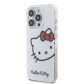 Apple iPhone 15 Pro Kılıf Hello Kitty Orjinal Lisanslı Yazı ve İkonik Logolu Kitty Head Kapak