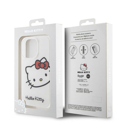 iPhone 15 Pro Max Kılıf Hello Kitty Orjinal Lisanslı Yazı ve İkonik Logolu Kitty Head Kılıf