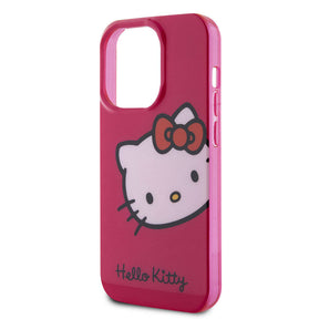 Apple iPhone 15 Pro Max Kılıf Hello Kitty Orjinal Lisanslı Yazı ve İkonik Logolu Kitty Head Kapak