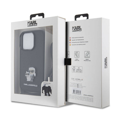 iPhone 15 Pro Max Kılıf Karl Lagerfeld Askı İpli K&C Metal Logo Orjinal Lisanslı Kılıf