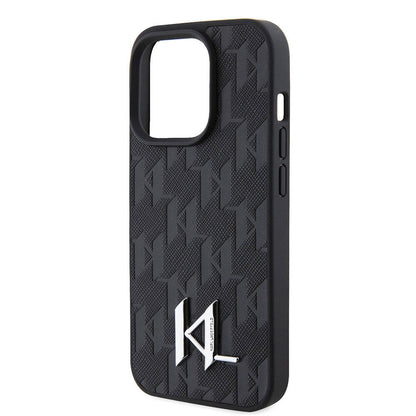 iPhone 15 Pro Max Kılıf Karl Lagerfeld Hot Stamp K&L Metal Logo Orjinal Lisanslı Kılıf