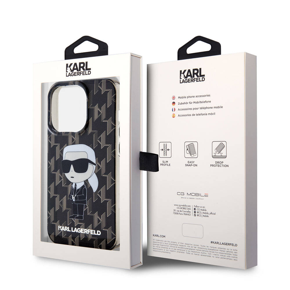 iPhone 15 Pro Max Kılıf Karl Lagerfeld IML İkonik Monogram Orjinal Lisanslı Kılıf
