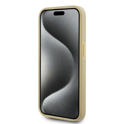 iPhone 15 Pro Max Kılıf Karl Lagerfeld Orjinal Lisanslı 3D KL Yazılı Tüylü Arka Yüzey Saffiano Rhinestones Kılıf