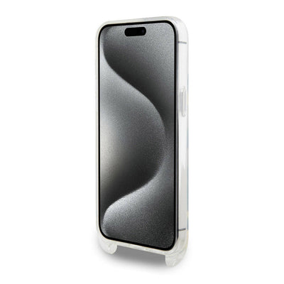 Apple iPhone 15 Pro Max Kılıf Karl Lagerfeld Orjinal Lisanslı Boyun Askılı Karl İkonik Crossbody Kapak Renksiz