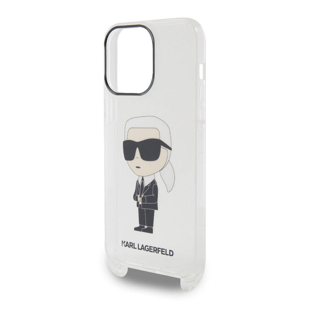 iPhone 15 Pro Max Kılıf Karl Lagerfeld Orjinal Lisanslı Boyun Askılı Karl İkonik Crossbody Kılıf