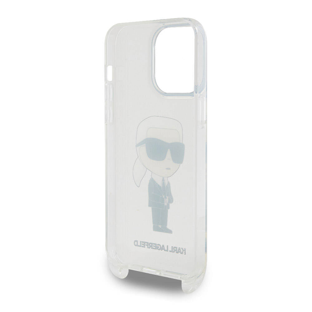 iPhone 15 Pro Max Kılıf Karl Lagerfeld Orjinal Lisanslı Boyun Askılı Karl İkonik Crossbody Kılıf